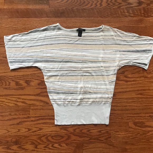WHBM Tan Stripe Blouse - Picture 1 of 6